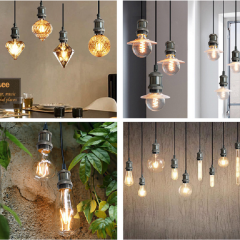 Factory Direct supply E27 Pendant Light Outdoor Vintage pearl black Pendant Lamp Home decoration lights with E27 Socket