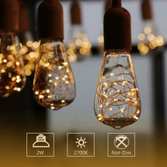 Holiday Christmas Decorations Warm yellow Fairy Light bulb Outdoor IP44 festival Decorative S14 LED copper wire Bulb