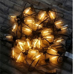 50ft Vintage solar LED st38 Bulb string lights 2700k warm white US plug outdoor waterproof patio led st38 light string