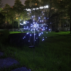 New Style Wholesale Led Firework Lights 90/120/150 leds Solar Copper Wire fireworks Lamp IP65 Super Bright fairework Ground Lamp