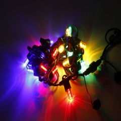 High Quality Black Rubber cable Led E14 string Light Color Led bulb festooning lamp Patio Hanging Bulk Outdoor String Lights