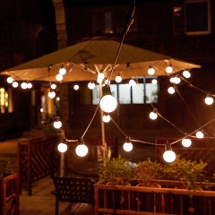 Commercial festooning string outdoor LED g50 milky Bulb string lights warm white 220V 10m 20m patio G50 festoon String Light