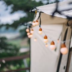 Christmas Decorations curtain light IP67 outdoor G30 wooden ball light string USB 8 Function G30 Wooden Ball decorative light