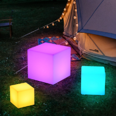 China factory Outdoor Waterproof Commercial led cube glowing night lamp color changing LED Cube Chairs Bar Stool furniture