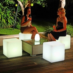 China factory Outdoor Waterproof Commercial led cube glowing night lamp color changing LED Cube Chairs Bar Stool furniture