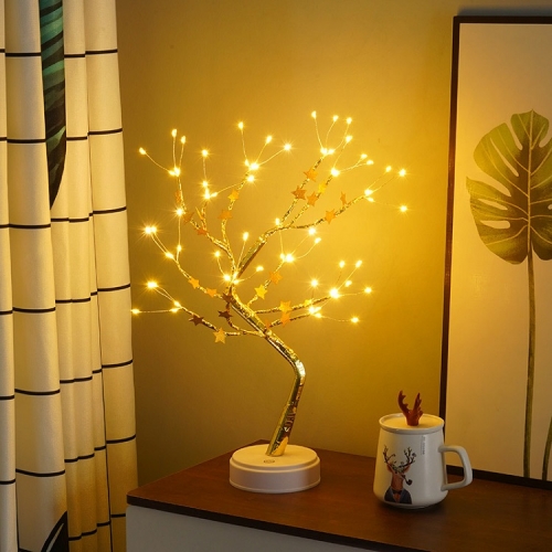 Holiday 108 LED Copper Wire Tree Light Table Decoration Tree Lamp Pearl Battery USB Touch Switch Bonsai Tree Night Light