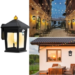 wholesale Solar motion sensor lights decorative home lamps Outdoor IP65 solar courtyard lamp garden retro solar wall lamp
