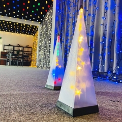 Wholesale LED shaped pyramid Christmas lights DC3v rgb laser pyramid lights IP44 LED indoor decorative lights