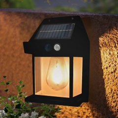 Outdoor Decorative Night COB Sunlight No Wiring Gate Outside solar Wall Lamp Human body sensing Solar Garden Light