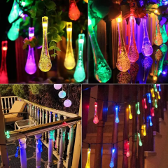 LED Water Drop Solar String Light Christmas Holidays Lights Outdoor Garden Decorative Night Lamp