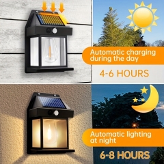 Popular LED Solar Bulb Light Outdoor Solar Lamp Motion Sensor Warm Lights Waterproof Solar wall light lamp for Garden Decoration