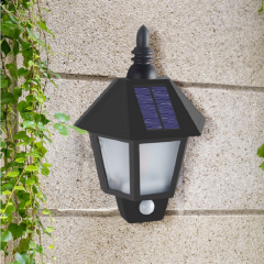 High Quality Garden Solar Lights Motion Sensor Outdoor Decorative Wall light IP55 waterproof solar hexagonal half wall lamp