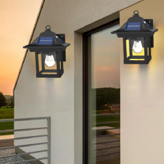 Solar Outdoor Wall Lights Motion Sensor Solar Lantern 3 Modes IP65 Waterproof Wireless LED Solar replaceable bulb wall lamp