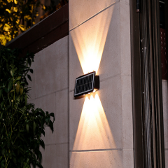 High quality Solar Fence Light Outdoor IP65 Led Solar Powered Garden Lights Waterproof Luminous Wall Lamp