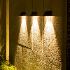 Waterproof solar wall lights Outdoor Garden Fence Lamp Wall Mounted 2LED Led Solar courtyard luminescent spotlights