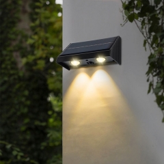 Waterproof solar wall lights Outdoor Garden Fence Lamp Wall Mounted 2LED Led Solar courtyard luminescent spotlights