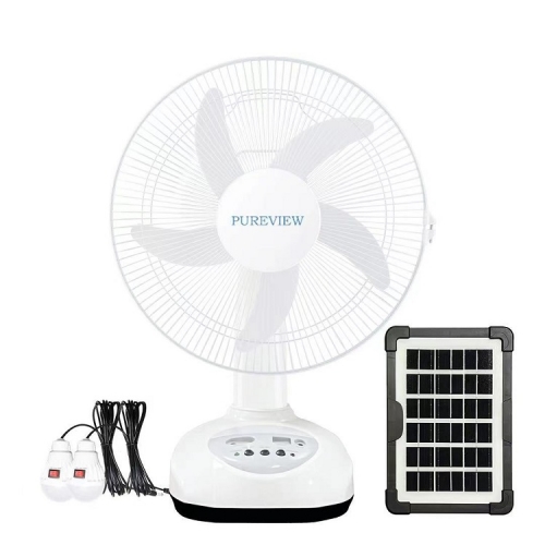 Home and outdoor 12 inch solar fan USB charging solar fan with 6v bulb long battery strong wind portable solar fan