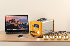 Power station system solar charging for lamp fan phone