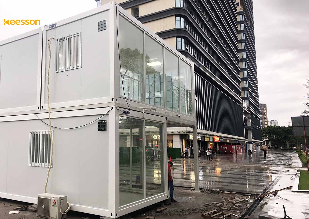 KEESSON Two-story Sales Center Made out of 5 Containers