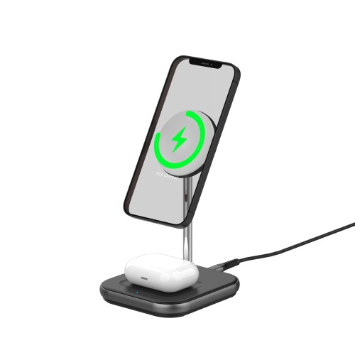 2 in 1 Wireless Charger Stand Qi2/Magsafe Fast Charging Holder Magnetic Charger Station