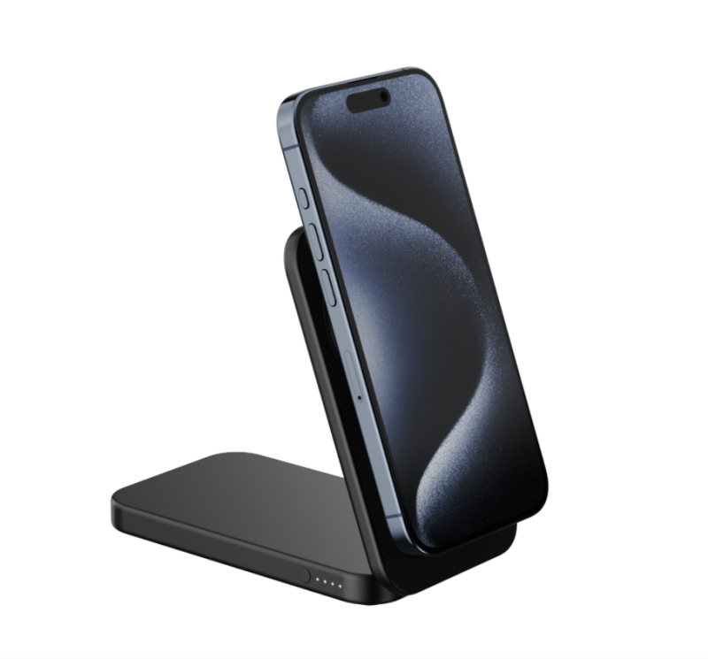 Qi2 Power Bank Adjustable Power Pack 5000mAh Phone Charger Stand Foldable External Battery Pack