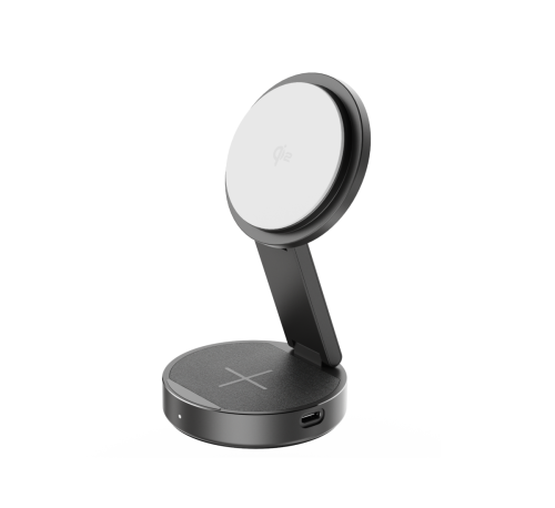 Qi2 Charger Foldable Wireless Charger Stand Charging Station Compatible with iPhone AirPods Watches