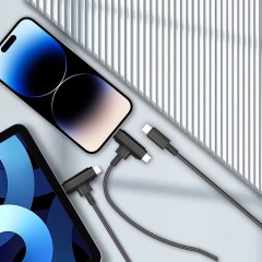 2 in 1 USB C to USB C and MFi Lightning charge and sync cable