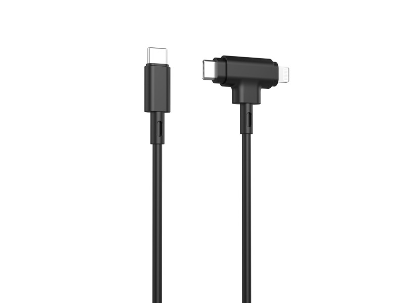2 in 1 USB C to USB C and MFi Lightning charge and sync cable