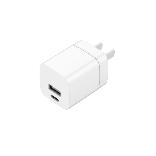 USB-C+USB A Port PD 30W Wall Charger - Foldable Plug