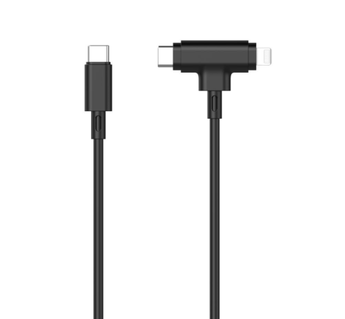 2 in 1 USB C to USB C and MFi Lightning charge and sync cable