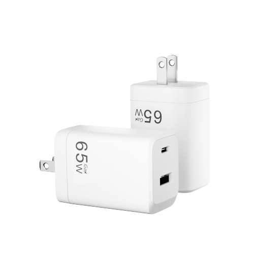 GaN USB-A+USB-C 65W PD Wall Charger