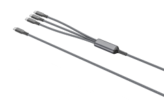 3-in-1 USB C Cable Multi-Port Fast Charging Cable Type C Power Cable Soft Mobile Type-C Muilt Cables for MacBook, iPad, Phone