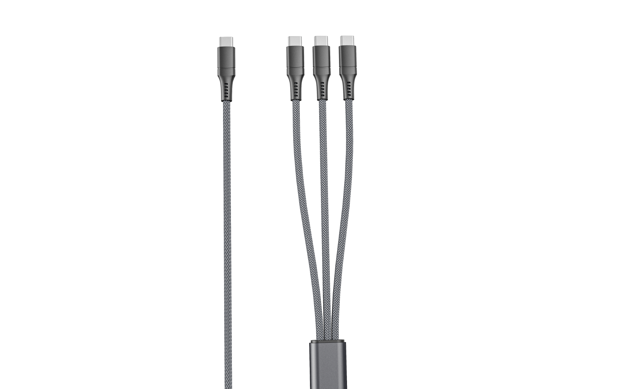 3-in-1 USB C Cable Multi-Port Fast Charging Cable Type C Power Cable Soft Mobile Type-C Muilt Cables for MacBook, iPad, Phone