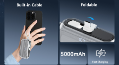 Tracking Charging Bank Nano 5000mAh Tail Plug LED Battery Pack with Built-in Cable & Find my Tag