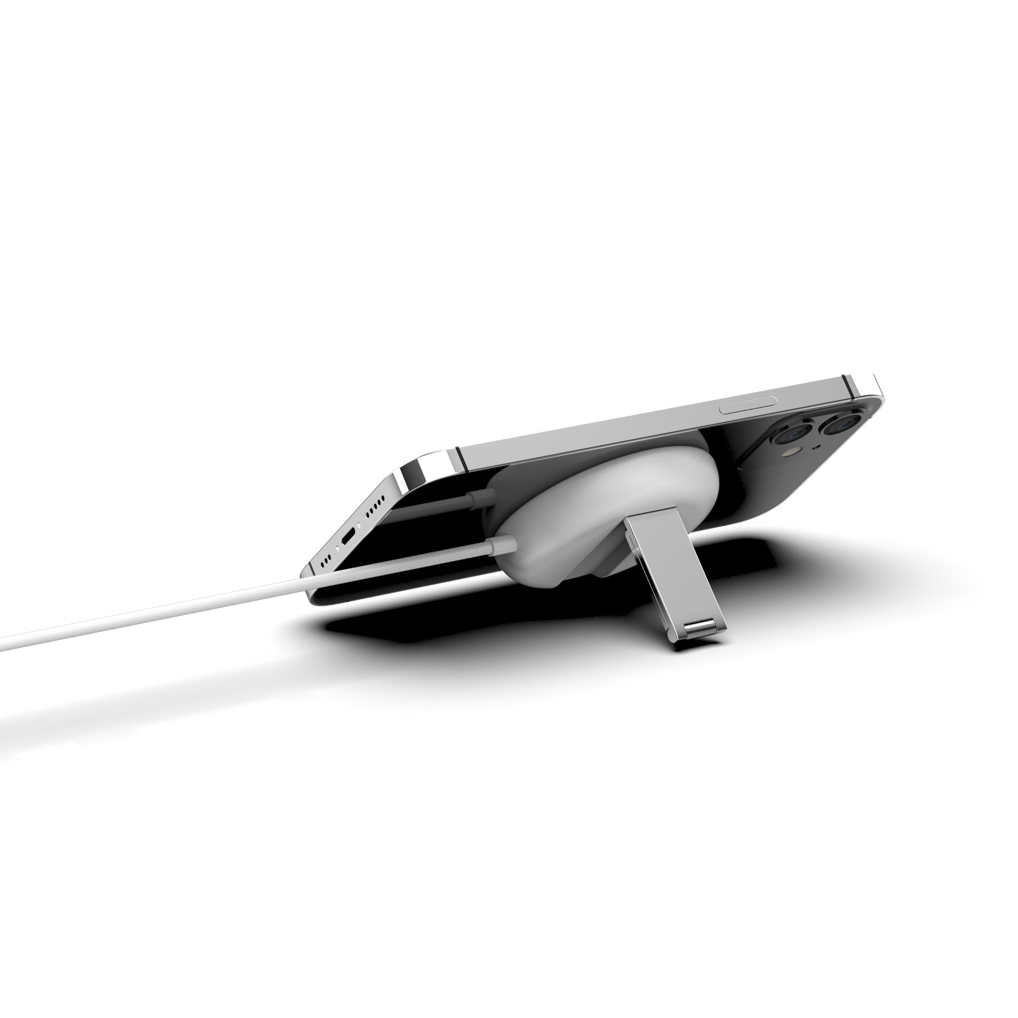 25W Fast Charging Pad Qi2.2 Certified Wireless Charger Pad with Foldable Stand & Type C Cable