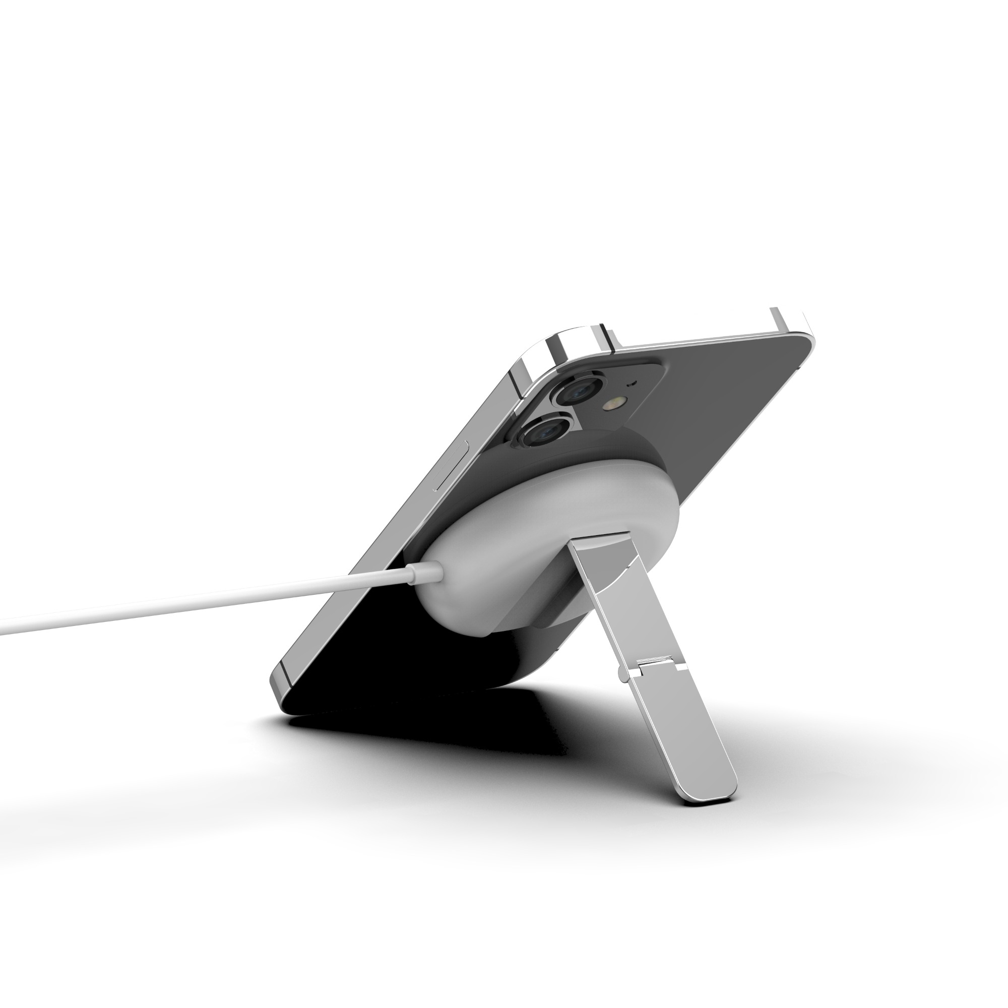 25W Fast Charging Pad Qi2.2 Certified Wireless Charger Pad with Foldable Stand & Type C Cable