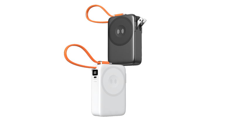 Wireless Charging Bank Foldable AC Plug Magnetic 10000mAh Power Bank LED Display with Cable