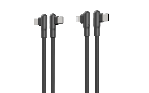Silicone C C Phone Cable 90 Degree Soft Lightning Cable Right Angle Type C Flow Cord Fast Charging Cable for iPhone