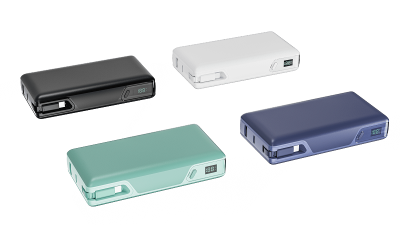 20000mAh Power Bank LED Display External Battery Pack with Retractable Cable Super Fast Charging Bank