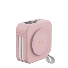 Wireless Charging Bank for Phone AC Plug 10000mAh LED Power Bank with Stand-Cable-Lanyard