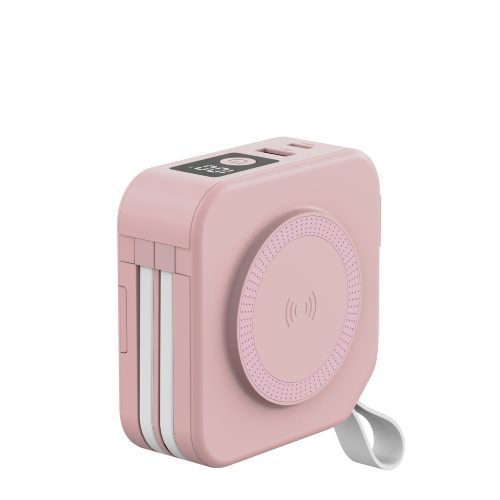 Wireless Charging Bank for Phone AC Plug 10000mAh LED Power Bank with Stand-Cable-Lanyard
