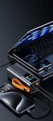 20000mAh Flashlight Power Bank LED Power Station Retractable Cable 100W Super Fast Charging Bank