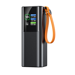 20000mAh Flashlight Power Bank LED Power Station Retractable Cable 100W Super Fast Charging Bank