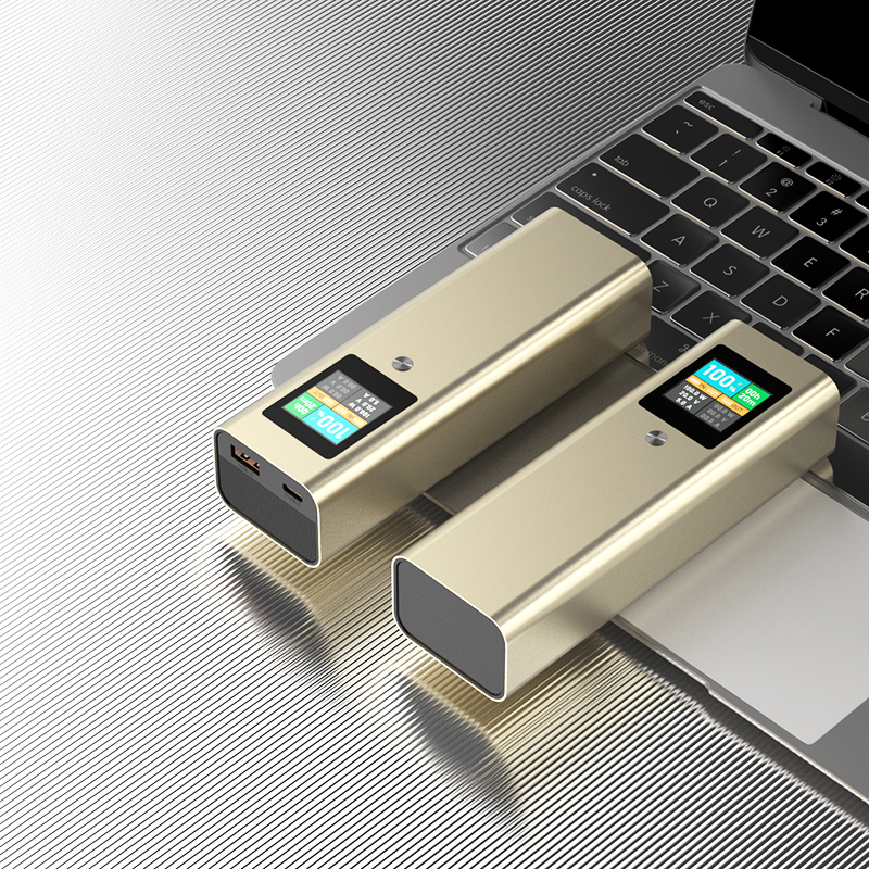 20000mAh Power Bank with Cable LED Portable Power Station 100W Super Fast Charging Bank