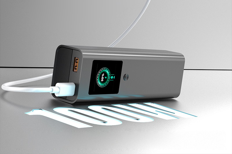 20000mAh Power Bank with Cable LED Portable Power Station 100W Super Fast Charging Bank