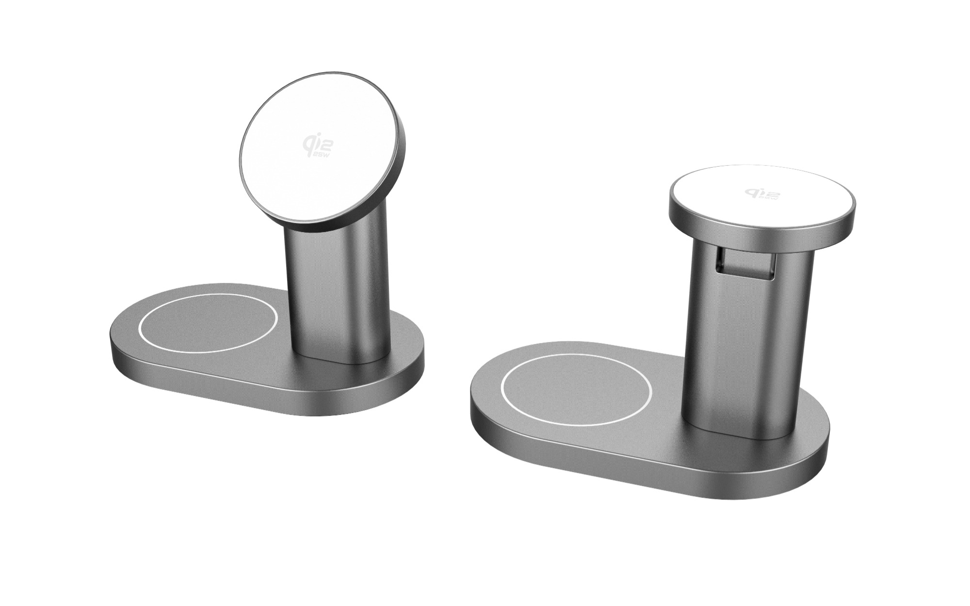2-in-1 Charging Station 25W Charger Magnetic Wireless Charger Dock Qi2.2 Rotatable Charger Stand