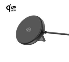 25W Fast Charging Pad Qi2.2 Certified Wireless Charger Pad with Foldable Stand & Type C Cable