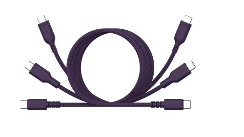1m USB A/C to USB C Fast Charging Cable, TPE / Cherry Purple Braided / Soft Silicone Braided Durable Type C Charger Cord, 100,000+ Bend Test Anti-Break Tangle-Free Data Sync Cable for iPhone