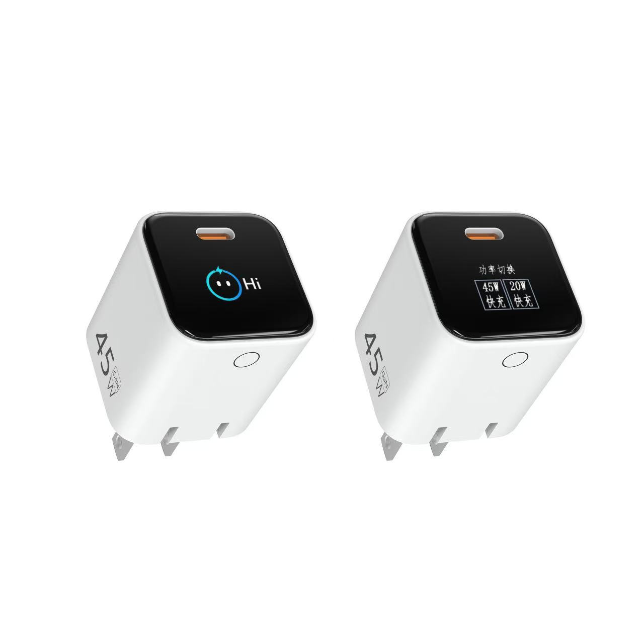TFT PD Charger Digital Display GaN USB-C 45W PD Wall Charger