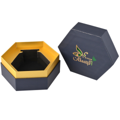 Custom Hexagon gift luxury honey jar bottle cardboard material packaging box honey gift box